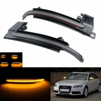 belook ไฟเลี้ยวกระจกมองข้างแบบ LED ไดนามิก ซ้าย+ขวา สำหรับ Audi A3 8P S5 A6 A8 4E Q3 A7K3Pตัวตัดโซ่