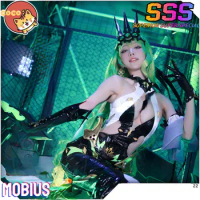 CoCos-SSS Game Honkai Impact 3 Mobius Cosplay Costume Game Honkai Impact 3 Thirteen Flame Chasers Cosplay Mobius Costume and Wig