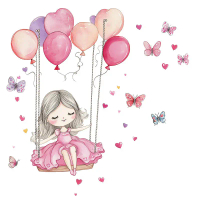 Cross-border Cartoon Flower Vine Swing Cute Beautiful Girl Self-Adhesive Wall Sticker Children's Roo