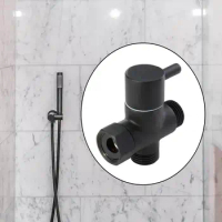 T Shape Adapter Connector Shower Arm Diverter Valves Burnishing 3 Way Faucet Connector Universal for Toilet Bidet Shower Room