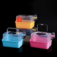 Hamster Cage Travel for Carrier Portable Small Birds Breathable Cage with Bowl Water Bottle Exercise Wheel 4 Dropship