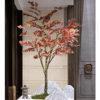 仿真樹紅楓北歐室內大型落地綠植裝飾客廳假花盆栽假植物造景擺件