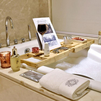 浴缸架 浴缸架伸縮防滑歐式多功能泡澡手機架子置物板出口歐美浴缸置物架