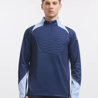 Kelme Man Football Training Half Zipper Sweater Quilted Sports Contrast Color Pullover