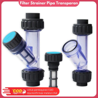 Filter Pipa Y Transparan Strainer Pipe Y Type Pipa PVC 1/2 Inch Double Union Drat 3/4 Inch saringan 