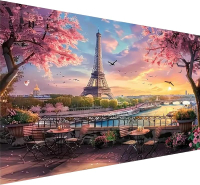 5D Large Diamond Art PaintingEiffel Tower Diamond Art Kits for AdultsDIY Full Drill Crystal Rhinesto