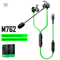 PLEXTONE M762 Snake Version Semi-in-ear Type-C Interface Wired Game Headset 27W Fast Charging Output HD Mic Music Phone Headset
