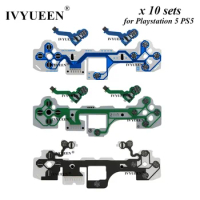 IVYUEEN 10 Sets Flexible Cable for PlayStation 5 PS5 DS5 Controller Conductive Film for Dualsense 5 Keypad Ribbon Flex Cable