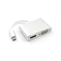 50pcs New USB Type-c to HDMI 4K VGA USB C HDMI VGA Adapter for MacBook Pro ChromeBook Huawei Mate 10 Samsung