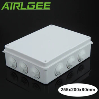 255x200x80mm ABS Plastic Waterproof Case IP65 Electronics Junction Box Sealed housing Terminals Wires connect Box