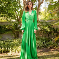 Elegant Green Chiffon Wedding Dress for Women 2023 A Line Mother of the Bride Dress Robe De Party Gown