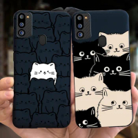 For Samsung Galaxy M21 2021 Phone Case Cute Cartoon Jelly Silicon Soft Back Cover For Samsung M21 2021 Edition SM-M215G
