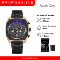Jam Tangan Pria Alexandre Christie AC 6666 Original - Black Rosegold