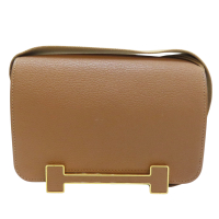 【二手名牌BRAND OFF】HERMES 愛馬仕 奶茶色 Chevre Mysore 山羊皮 Geta 肩背包 U刻