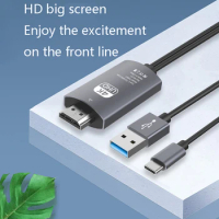 For MacBook Huawei Xiaomi USB-C To HDMI Adapter Cable 4K 60Hz USB C To HDMI-compatible Cable Type C HDMI Thunderbolt 3 Converter