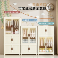 收納櫃 可折疊兒童衣物收納櫃帶輪衣櫃自由拼接簡約現代小衣櫥衣服整理箱