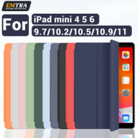 EMTRA For iPad case 2021 Mini 5 6 Generation Case For iPad Pro 11 2018 9.7 5 6th Air 2 3 10.5 PU Silicon Transparent Cover Funda