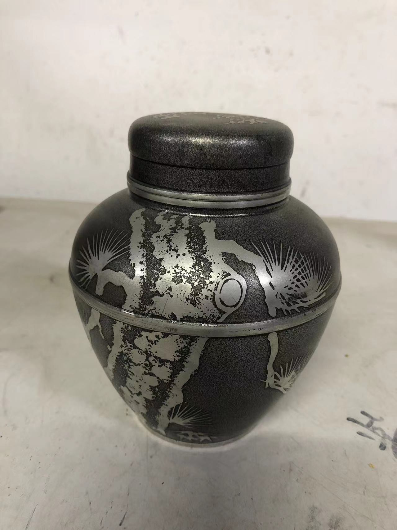 古錫 聞き取っ 茶入 錫 茶心壺 煎茶道具
