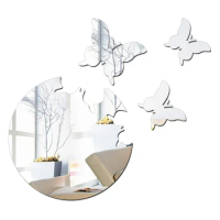 1set Butterfly DIY Mirror Wall Sticker Room Decor Stickers Decal Home Decor For Bedroom Bathroom Living Room Decor