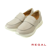 【REGAL】輕量皮質厚底休閒鞋 米色(HC43-LY)