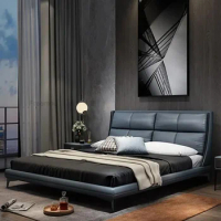 Modern Simple Leather Designer Luxury King/Queen Size Bed Frame High Quality Home Furniture Bedroom Sets Double Bed