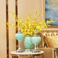 客廳歐式結晶花陶瓷花瓶擺件餐桌樣板間酒柜玄關電視柜家居裝飾品