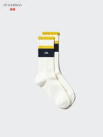 UNIQLO JWA JW ANDERSON Kaos Kaki Socks Garis kuning NAVY One Size
