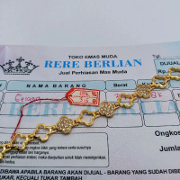GELANG TANGAN WANITA RANTAI BUNGA EMAS MUDA 3,74 FREE