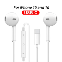 หูฟังของแท้สำหรับ Apple iPhone 16 15 14 11 13 12 Pro Max Plus หูฟังบลูทูธแบบมีสาย Lightning Type-C ส