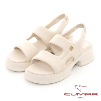 【CUMAR】簡約厚底澎澎鞋面涼鞋(白色)