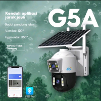 cctv camera outdoor warerproof 2 lensa sim card4G tenaga matahari tanpa listrik dan tanpa wifi
