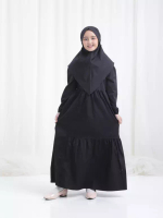 Fayrany Fayrany Baju Gamis Anak dan Remaja Katun Hitam Malika FBG-AH-004