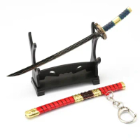 Anime One Piece Snow knife Keychain Roronoa Zoro Sword Metal Keyrings Pendants Car Key Chains Cosplay Accessories Figure Gifts