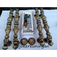 Handle pintu rumah tarikan pintu rumah kuningan ukir set kunci