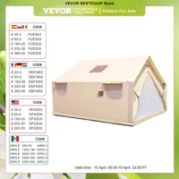 VEVOR Canvas Wall Tent with PVC Storm Flap Large Canvas Wall Tent Waterproof Camping Canvas Tents With Stove Camping Steel Pipe