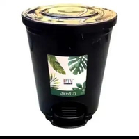 Tempat Sampah Injak Hitam Bulat Plastik Glossy Awet Kuat Murah Tebal Premium Onyx 10L + Ember Dustbi