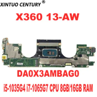 DA0X3AMBAG0 Original Motherboard for HP Specter X360 13-AW Laptop Motherboard with i5-1035G4 i7-1065G7 CPU 8GB/16GB RAM DDR4
