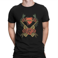 Hearts Cycle Union Wear Shirts Men's Pure Cotton Vintage T-Shirt O Neck Guns N' Roses Tee Shirt Short Sleeve Clothing Gift Idea