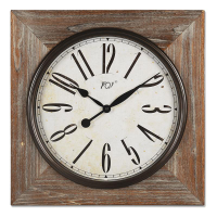 TQJ大號歐式實木靜音壁掛鐘客廳個性復古裝飾石英鐘掛表方形鐘表