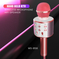 Karaoke Bluetooth Speaker With Microphone, Portable Voice Changer Kids Wireless Bluetooth Microphone