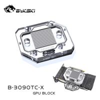 Bykski GPU Active Backplate Block Universal For All RTX 3090 Series, Mining PCB Backside GDDR6 VRAM VGA Cooler B-3090TC-X