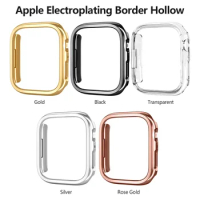 For Apple Watch 45mm 41mm 38mm 42mm 40mm 44mm Plated Skeleton Cover Hard PC Bumper Case Frame for iWatch SE 8 7 6 5 4 3 2 1 Case