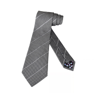 PAUL SMITH條紋真絲搭配小碎花設計內裡領帶(寬版/灰x白)