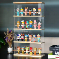 Clear Display Cases for Collectibles,Wooden Acrylic Display Box for Funko Pop Figures,Display Countertop Storage Dolls Cars