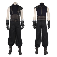 FF7 Cloud Strife Cosplay Costume Game Final Fantasy VII Remake Cloud Vest Pant Halloween Party Clothes Adult Men Role Play Suit