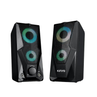 【KINYO】USB2.0 觸碰炫光音箱/炫光喇叭(電腦喇叭/兩件式音箱福利品)