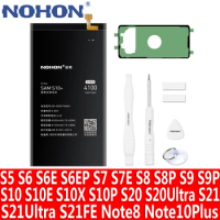 NOHON Battery For Samsung Galaxy S10 Plus Note 10 8 S10e S9 S8 S7 edge S6 S10x S20 Ultra S21 FE S7e S6e S5 Replacement Batteries