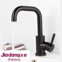 Matte Black Faucet SUS304 Stainless Steel Bathroom Washbasin Tap (SS05)