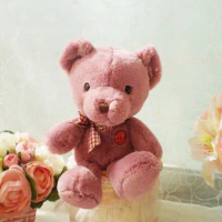 new plush small cute dark pink teddy bear toy lovely teddy bear doll gift about 25cm 0500