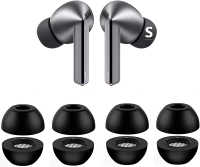 Foam Ear Tips Replacement for Galaxy Buds 3 Pro Ear Tips Memory Foam Fit in Case L Size 4 Pairs Blac